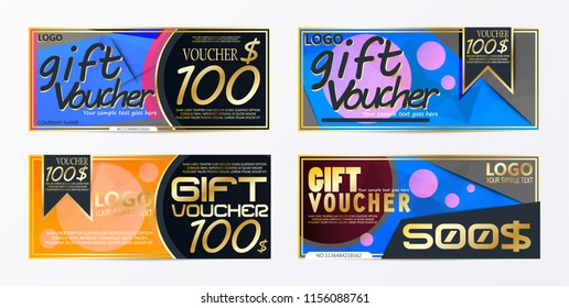 Gift voucher template card template with currency vector illustration abstract design illustration 