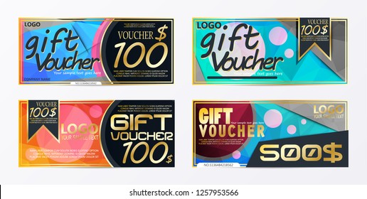 Gift voucher template card template with currency vector illustration abstract design illustration 