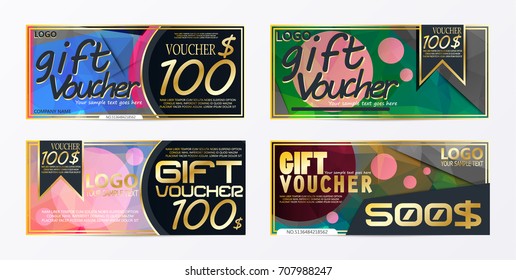 Gift voucher template card template with currency vector illustration abstract design illustration 