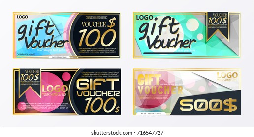 Gift voucher template card template with currency vector illustration abstract design illustration 