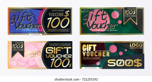 Gift voucher template card template with currency vector illustration abstract design illustration 