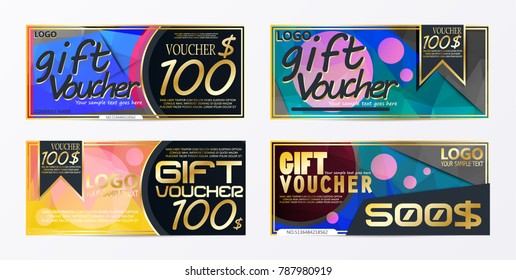 Gift voucher template card template with currency vector illustration abstract design illustration 