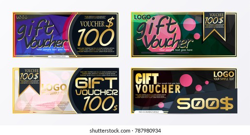 Gift voucher template card template with currency vector illustration abstract design illustration 