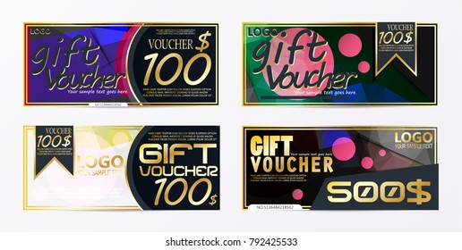 Gift voucher template card template with currency vector illustration abstract design illustration 