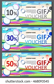 Gift voucher template in cartoon style