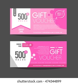 Gift Voucher Template. For gift certificate, coupon and Ticket. Vector illustration