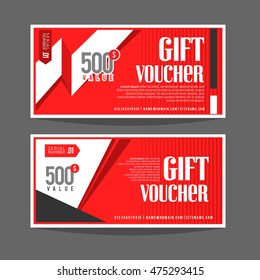 Gift voucher template. For gift, certificate, coupon and ticket. Vector illustration