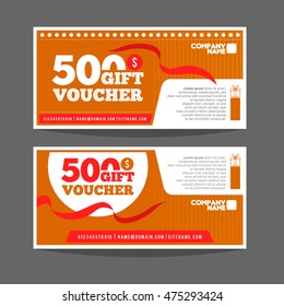 Gift voucher template. For gift, certificate, coupon and ticket. Vector illustration