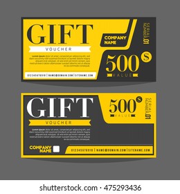 Gift voucher template. For gift, certificate, coupon and ticket. Vector illustration