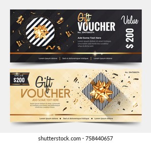 Gift Voucher Template or certificate coupon design template,Collection gift certificate business card banner calling card poster.Vector illustration