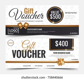 Gift Voucher Template or certificate coupon design template,Collection gift certificate business card banner calling card poster.Vector illustration