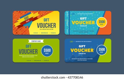 Gift voucher template. Gift certificate. Discount coupon. Special offer.