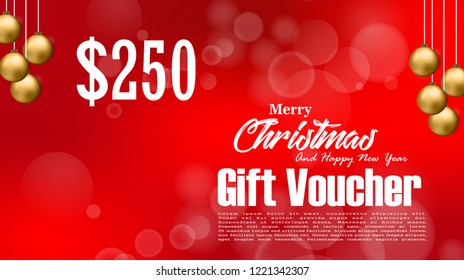 Gift Voucher Template, Christmas Background