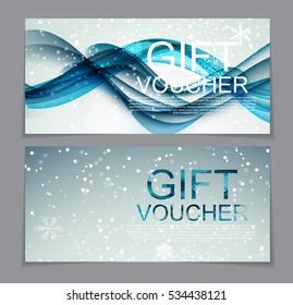 Gift Voucher Template for Christmas and New Year Discount Coupon  Vector Illustration EPS10