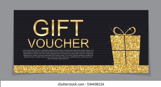 Gift Voucher Template for Christmas and New Year Discount Coupon  Vector Illustration EPS10