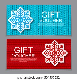 Gift Voucher Template for Christmas and New Year Discount Coupon  Vector Illustration EPS10