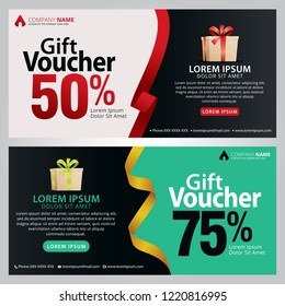 Gift voucher template with clean and modern pattern. Vector illustration