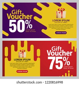Gift voucher template with clean and modern pattern. Vector illustration