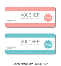 Gift voucher template with clean and modern pattern. gift Voucher template with colorful pattern. Gift certificate template with colorful stripe pattern and border. Background usable for coupon.