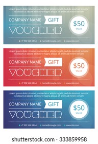 Gift voucher template with clean and modern pattern, Vector illustration