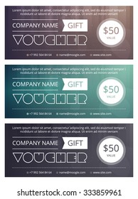 Gift voucher template with clean and modern pattern, Vector illustration
