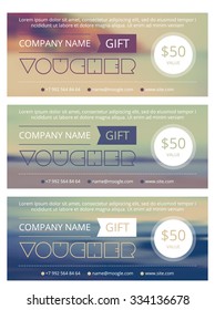 Gift voucher template with clean and modern pattern, Vector illustration