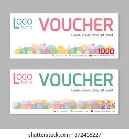 Gift voucher template with clean and modern pattern. Vector illustration.