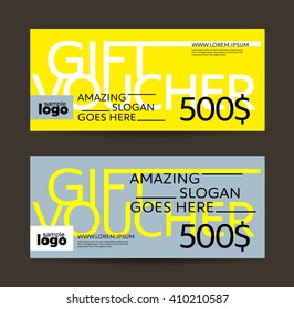 Gift voucher template with clean and modern pattern,Vector illustration