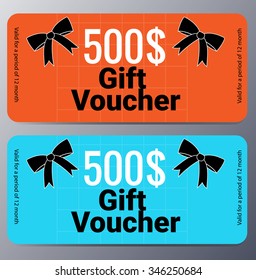 Gift voucher template with colorful modern style ,pop art design vector illustration
