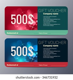 Gift voucher template with colorful modern style ,pop art design vector illustration