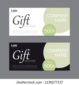 Gift voucher template with colorful pattern.