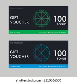 Gift voucher template with colorful pattern