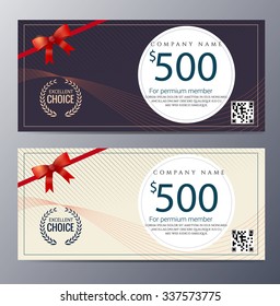 Gift voucher template with colorful pattern ,classic premium style vector illustration

