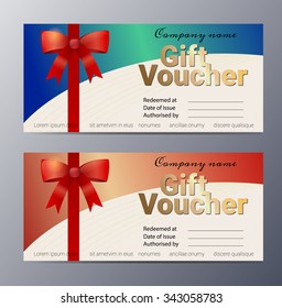 Gift voucher template with colorful pattern ,classic premium style vector illustration 