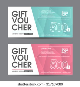 Geschenkgutschein-Vorlage mit buntem Muster, süße Geschenkgutschein-Coupon-Design-Vorlage,Geschenkgutschein-Visitenkarte-Visitenkartenbanner-Poster,Vektorgrafik