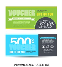 Gift voucher template with colorful pattern,cute gift voucher certificate coupon design template,
Collection gift certificate business card banner calling card poster,Vector illustration