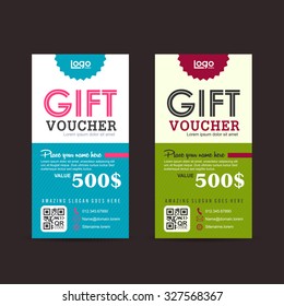 Gift voucher template with colorful pattern,Vector illustration