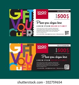 Gift voucher template with colorful pattern,Vector illustration