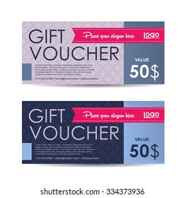 Gift voucher template with colorful pattern,Vector illustration