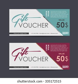 Gift voucher template with colorful pattern,Vector illustration