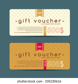 Gift voucher template with colorful pattern,Vector illustration