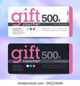 Gift voucher template with colorful pattern,Vector illustration