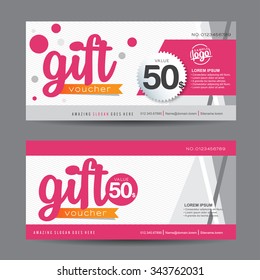 Gift voucher template with colorful pattern,Vector illustration
