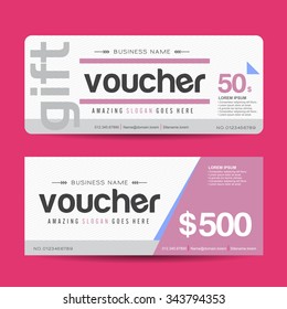 Gift voucher template with colorful pattern,Vector illustration