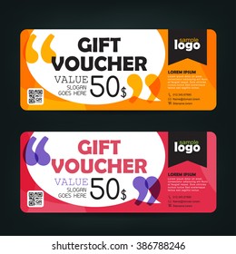 Gift voucher template with colorful pattern,Vector illustration