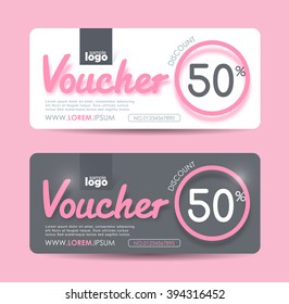 Gift voucher template with colorful pattern,Vector illustration