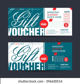 Gift voucher template with colorful pattern,Vector illustration
