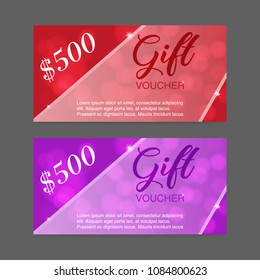 Gift Voucher Template colorful with Your Business design,certificate. Background for coupon clean and modern pattern. Vector illustration.