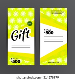 Gift voucher template. Coupon design. Vector illustration.