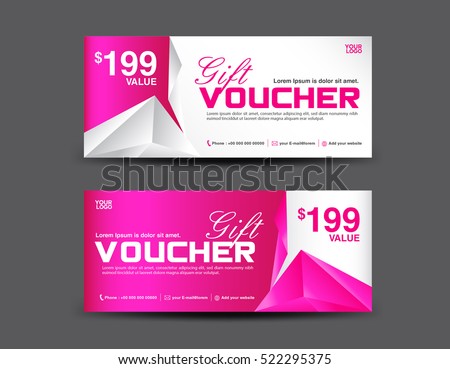 gift voucher template coupon design pink のベクター画像素材
